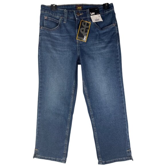 Lee Womens size 4 Capri Deep Blue Jeans - Picture 1 of 8